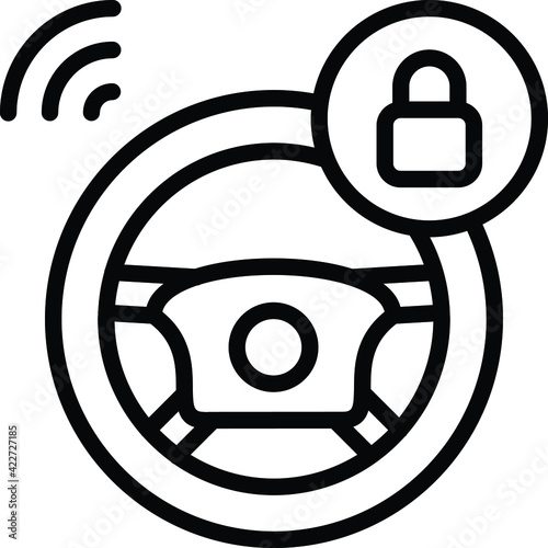 Self driving steering wheel locked Concept, Conditional Automation Vector Icon Design, Autonomous driverless vehicle Symbol, Robo car Sign, Automated driving system stock illustration