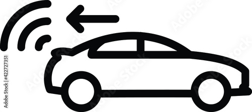 Self driving On Board Wireless Unit Concept, Back View Camera Vector Icon Design, Autonomous driverless vehicle Symbol, Robo car Sign, Automated driving system stock illustration