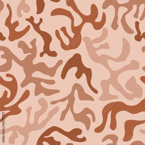 Abstract organic shapes camouflage seamless pattern