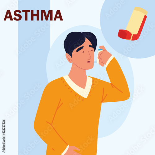 sick asthmatic man