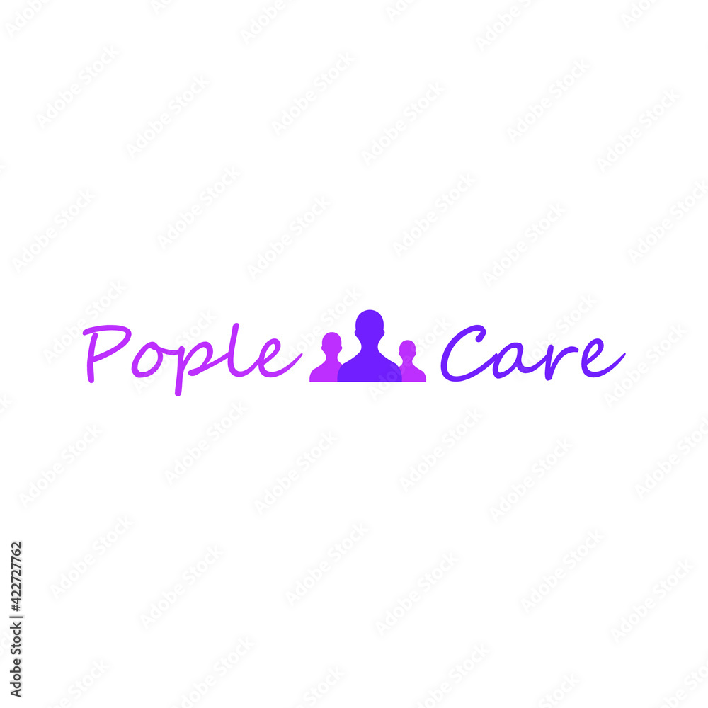 Obraz premium people icon in the middle of people care sentences