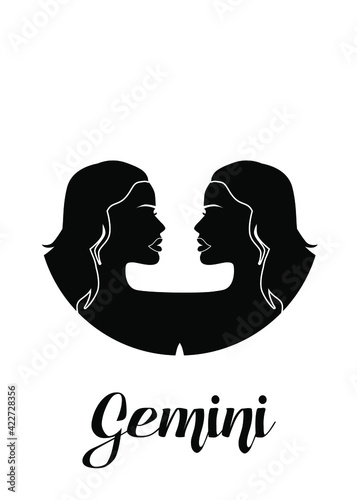 The illustration - zodiac sign in the black color.