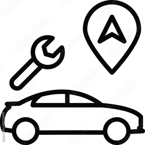 Self driving car maintenance and repair Concept Vector Icon Design, Autonomous driverless vehicle Symbol, Robo car Sign, Automated driving system stock illustration