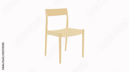 Chair Illustration. Vector isolated illustration of a classic wooden chair