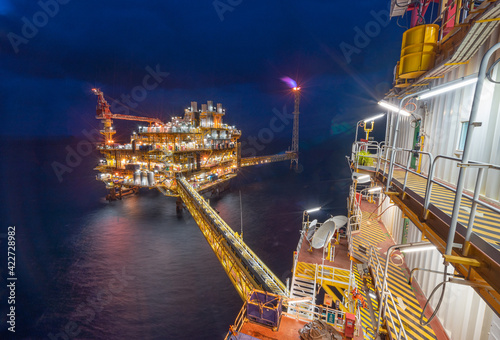 Offshore production platform from accommodation  space
