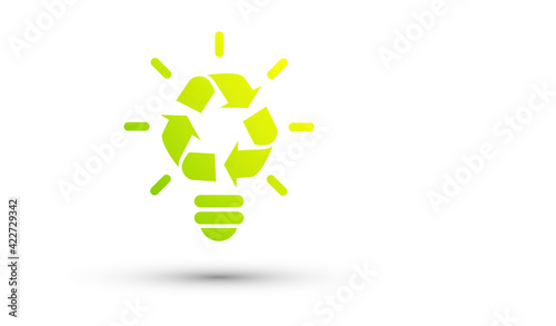  icona lampadina, idea, ecologia, riciclo