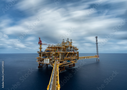 Offshore production platform in petroleum industry photo