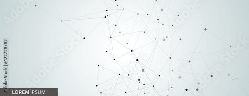 Global network connections with dots and lines