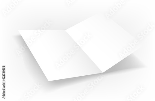 Blank paper book isolated on white background. Template for design. Vector mockup
