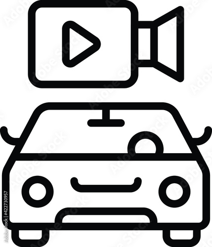 Self Driving Forward Facing Camera Concept, Front Cam Vector Icon Design, Autonomous driverless vehicle Symbol, Robo car Sign, Automated driving system stock illustration