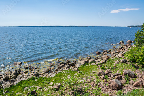 View of the Gulf of Finland and the shore of The Svartholm fortress, Loviisa, Finland