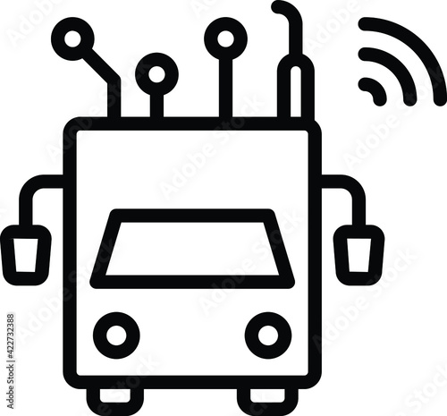 self driving trucks and vans Concept Vector Icon Design, Autonomous driverless vehicle Symbol, Robo car Sign, Automated driving system stock illustration