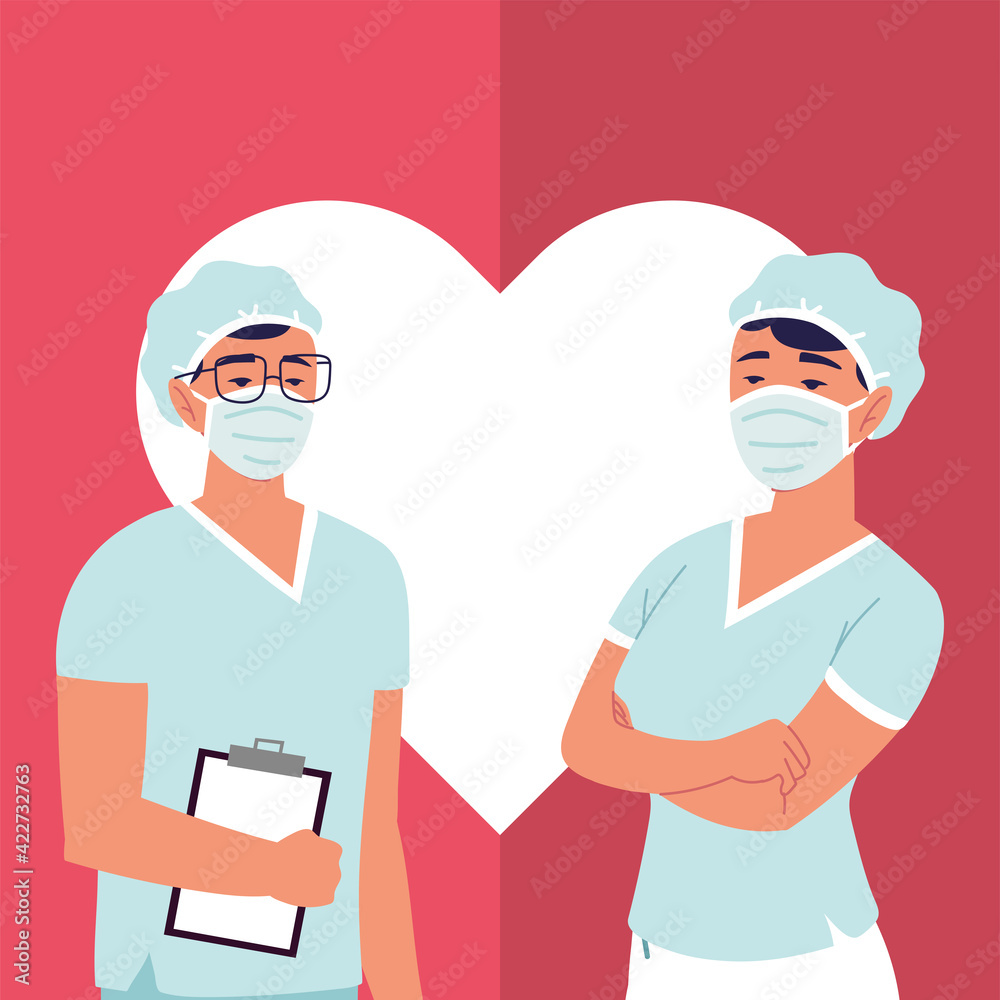 Obraz premium professional nurses cartoon