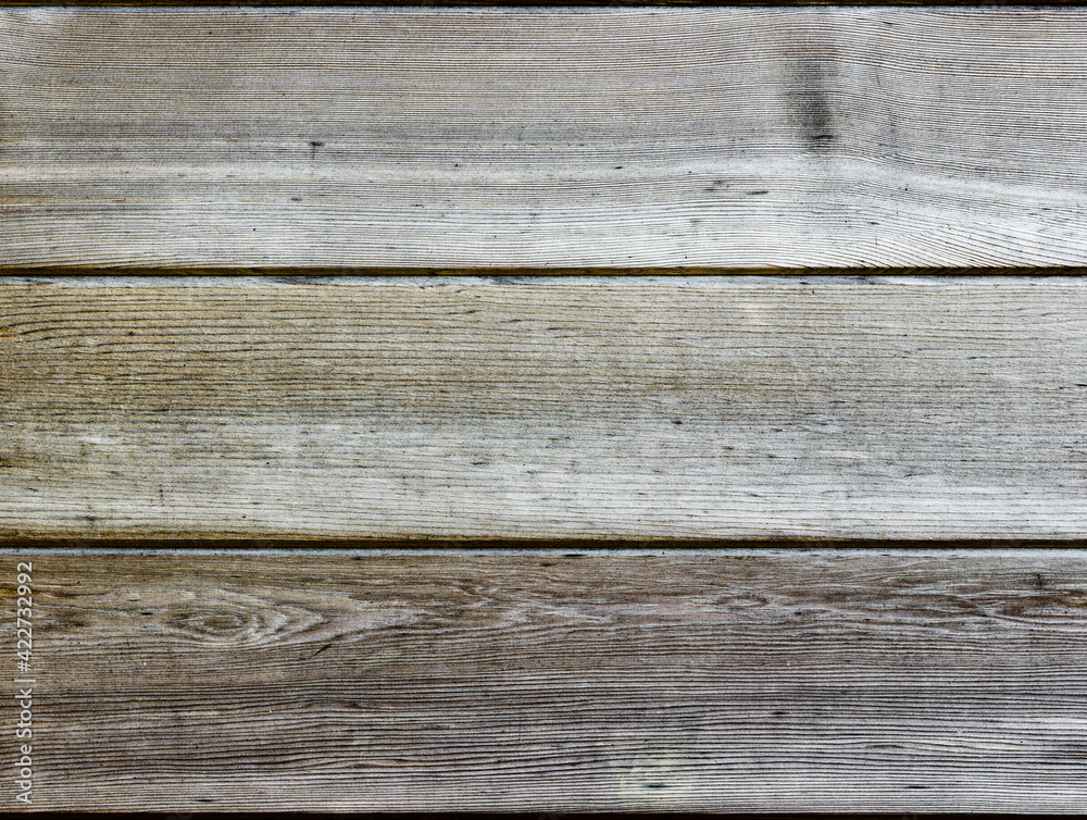 Fototapeta premium Three horizontal natural wooden panels light and silver in colour