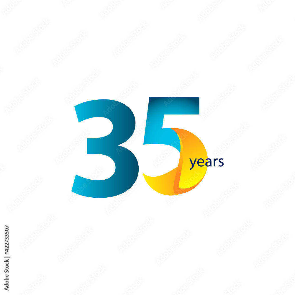 35 Years Anniversary Celebration Vector Template Design Illustration 35 Years Anniversary Celebration Vector Template Design Illustration