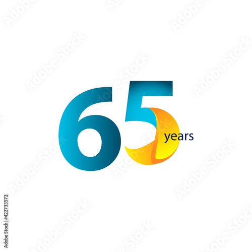 65 Years Anniversary Celebration Vector Template Design Illustration