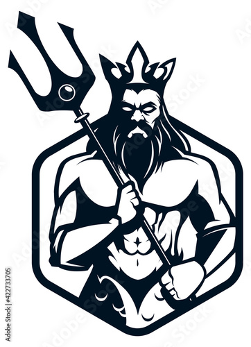 Poseidon God Logo