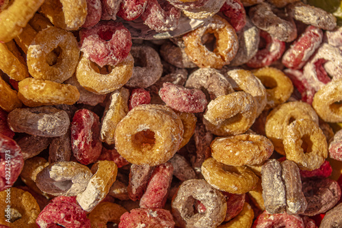 Pattern of colors cereals with milk