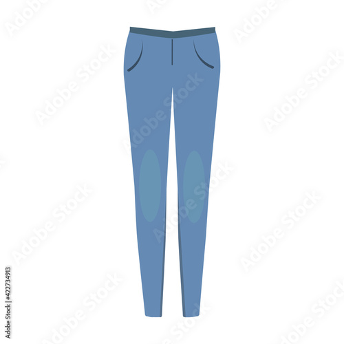 vector illustration of blue denim pants