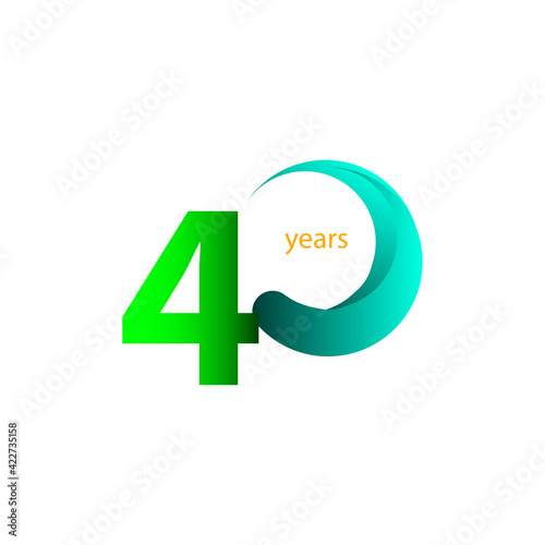 40 Years Anniversary Celebration Vector Template Design Illustration