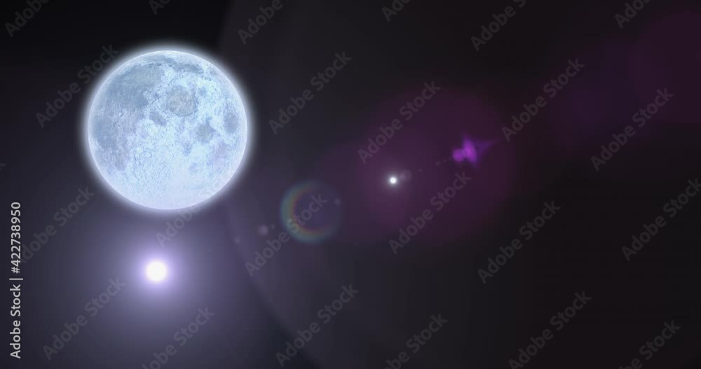 Animation of planet earth with glowing spots of light with lens flare on grey background Animation of planet earth with glowing spots of light with lens flare on grey background
