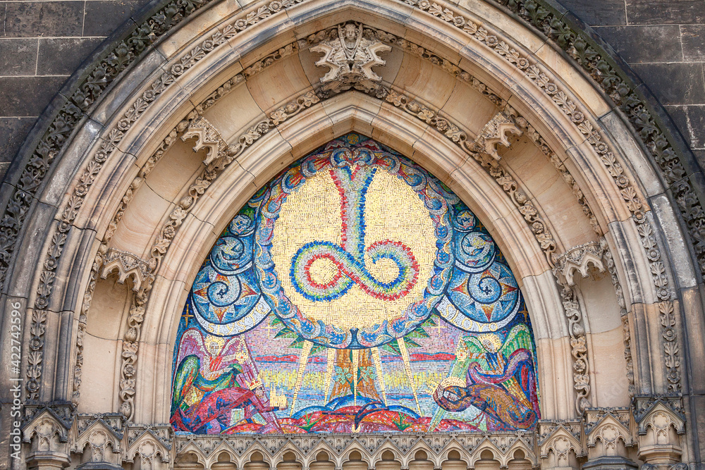 Basilica of St. Peter and St. Paul, Vysehrad, mosaic , Prague, Czech Republic