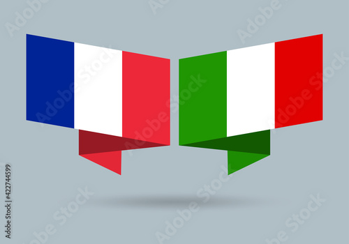 Free Download France and Italy flags. Italian and French national symbols. Vector illustration. - GFXLoad