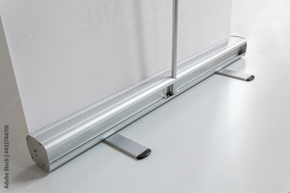 Printed stand for presentations and product advertising.