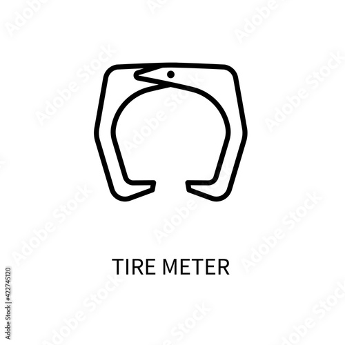 The Caliper Line Icon Measures The Width Of A Car Wheel In A Simple Style. Equipment For Car Repair. Vector sign in a simple style isolated on a white background. 64x64 pixel