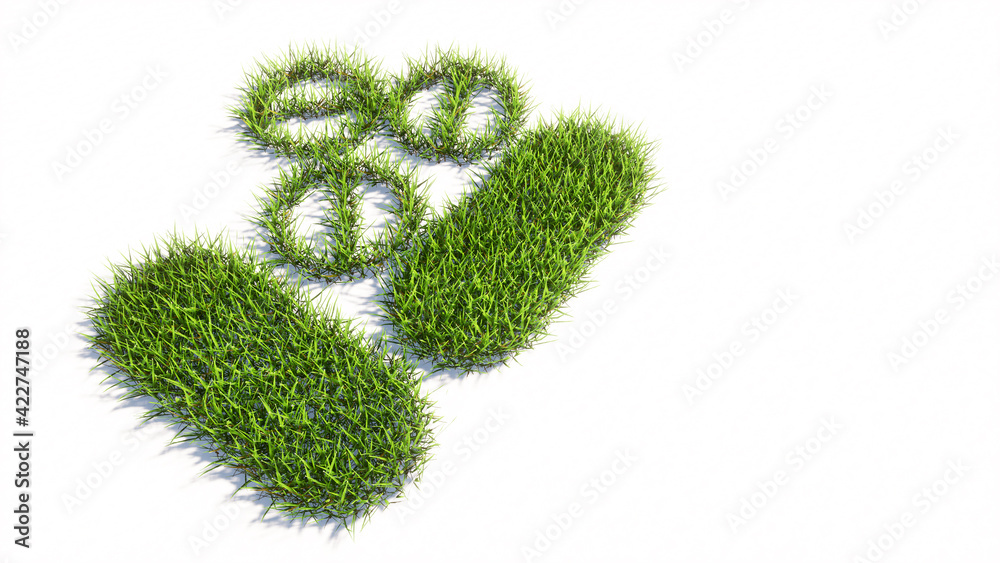 Concept or conceptual green summer lawn grass symbol shape isolated on white background, sign of medicine pill treatment. A 3d illustration metaphor for medicine, healthcare, pharmaceutical industry Concept or conceptual green summer lawn grass symbol shape isolated on white background, sign of medicine pill treatment. A 3d illustration metaphor for medicine, healthcare, pharmaceutical industry
