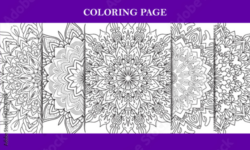 Adult coloring book. Flower drawing page vector bundle.Mothers day coloring page

