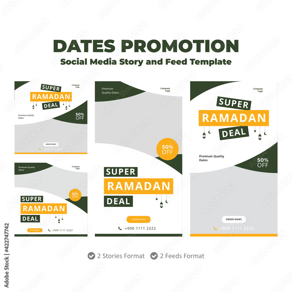 Dates Promotion Ramadan Kareem 2021 Social Media Story and Feed Template