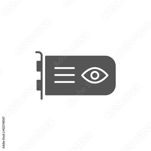Video card icon isolated on background. GPU card symbol modern, simple, vector, icon for website design, mobile app, ui. Vector Illustration