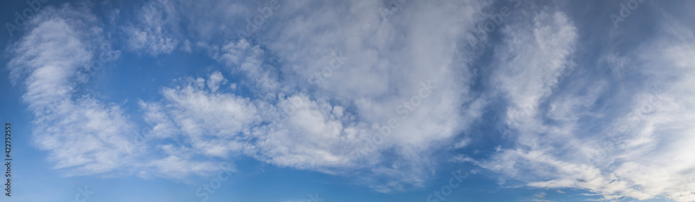 Blue sky with white clouds, panoramic sky Blue sky with white clouds, panoramic sky