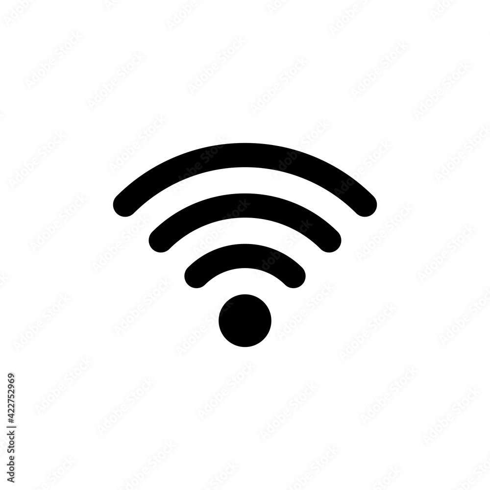 Wi-fi icon. Wireless technology symbol. Wifi pictogram. Vector isolated on white background Wi-fi icon. Wireless technology symbol. Wifi pictogram. Vector isolated on white background