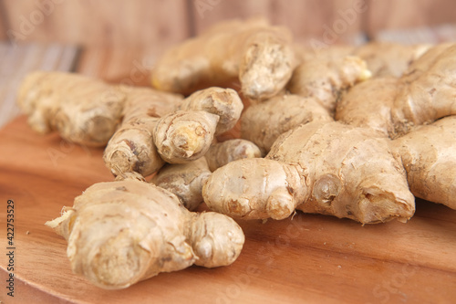 Close up of Gingers on chopping board.