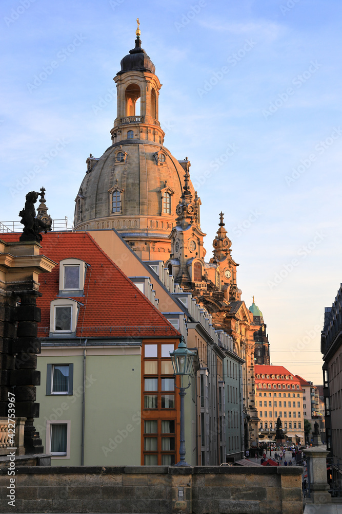 Lutheran church Frauenkirche in Dresden. Saxony, Germany, Europe.