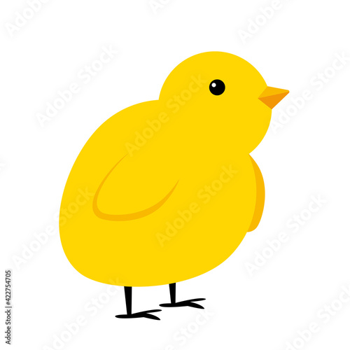 Little Yelllow Chicken simple icon. Vector Illustration