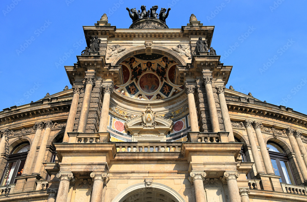 Semperoper - Opera House in Dresden. Saxony, Germany, Europe.