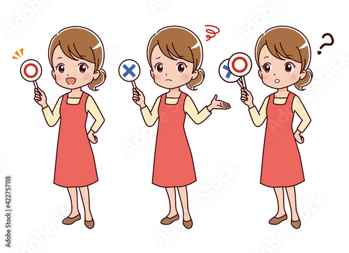Illustration of a young woman answering