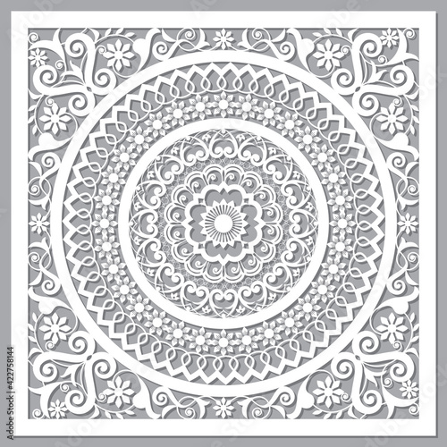 Φωτογραφία Traditional Moroccan vector openwork mandala design inspired by the old carved w