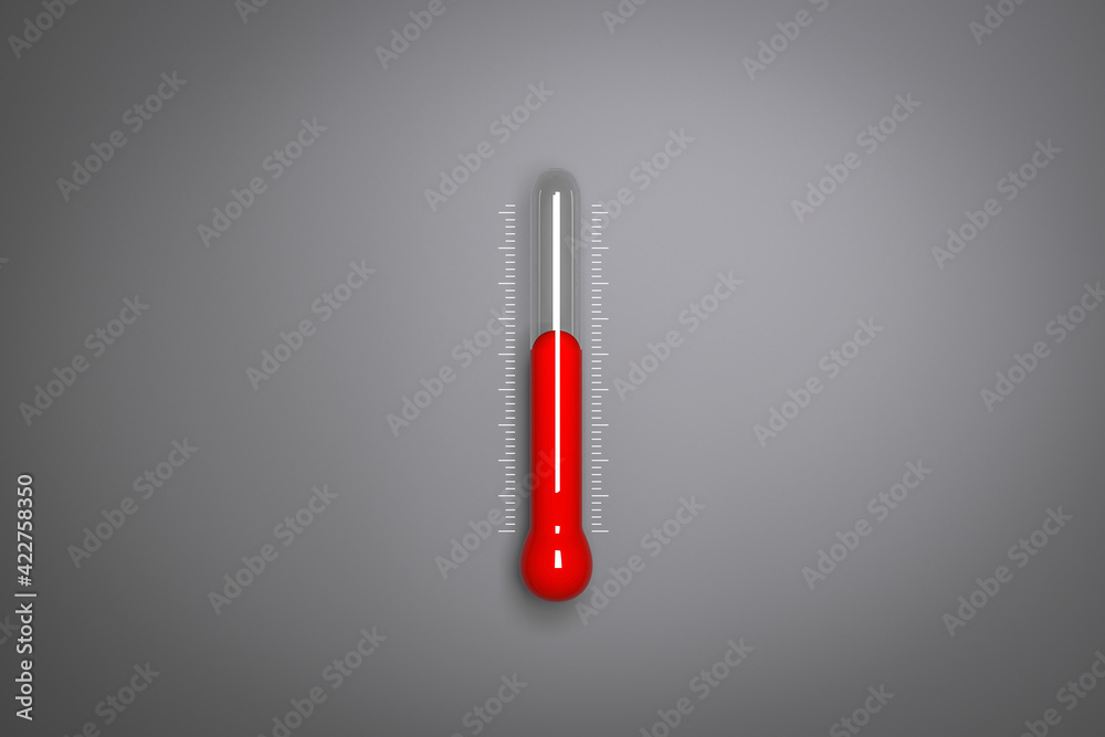 Thermometer measuring air temperature isolated on grey background - 3d render