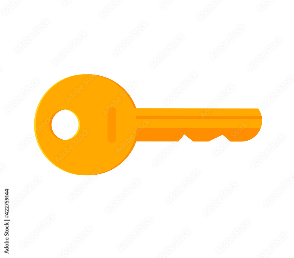 Golden door key icon vector isolated flat cartoon illustration Golden door key icon vector isolated flat cartoon illustration