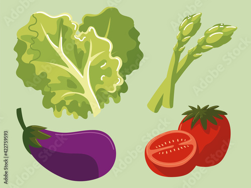 vegetables food set