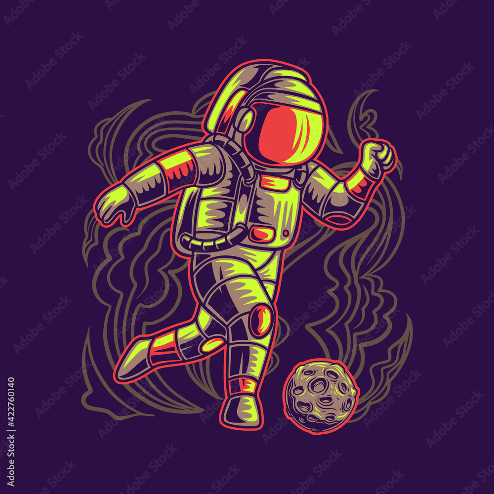 t shirt design astronaut herd the moon football illustration t shirt design astronaut herd the moon football illustration