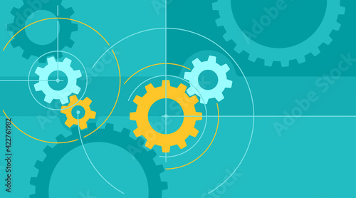 Gear mechanism background in techno style