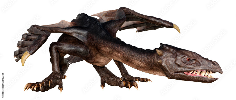 3D Rendering Fairy Tale Dragon on White 3D Rendering Fairy Tale Dragon on White