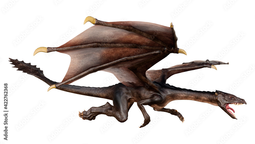 3D Rendering Fairy Tale Dragon on White 3D Rendering Fairy Tale Dragon on White