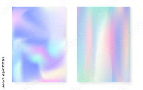 Hologram gradient background set with holographic cover.