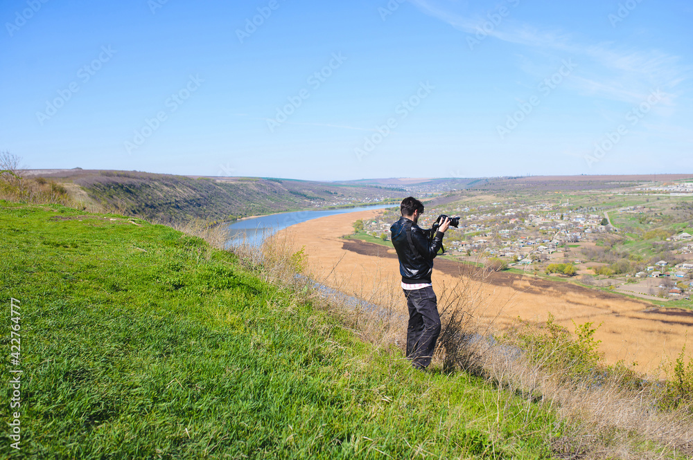 man looking for location for video shooting man looking for location for video shooting